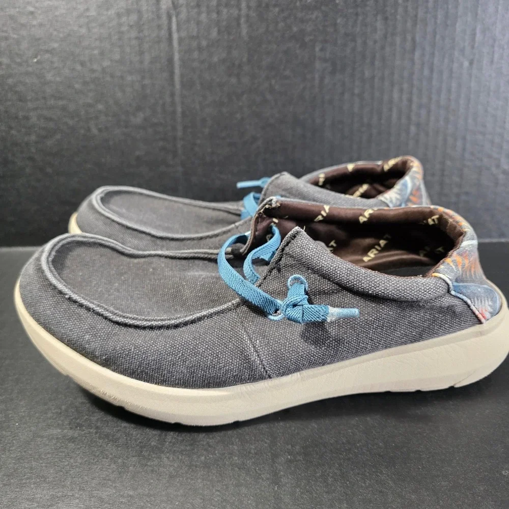 Ariat Mens Hilo Canvas Loafers Grey Aztec Print 10044586 Size 10D‎